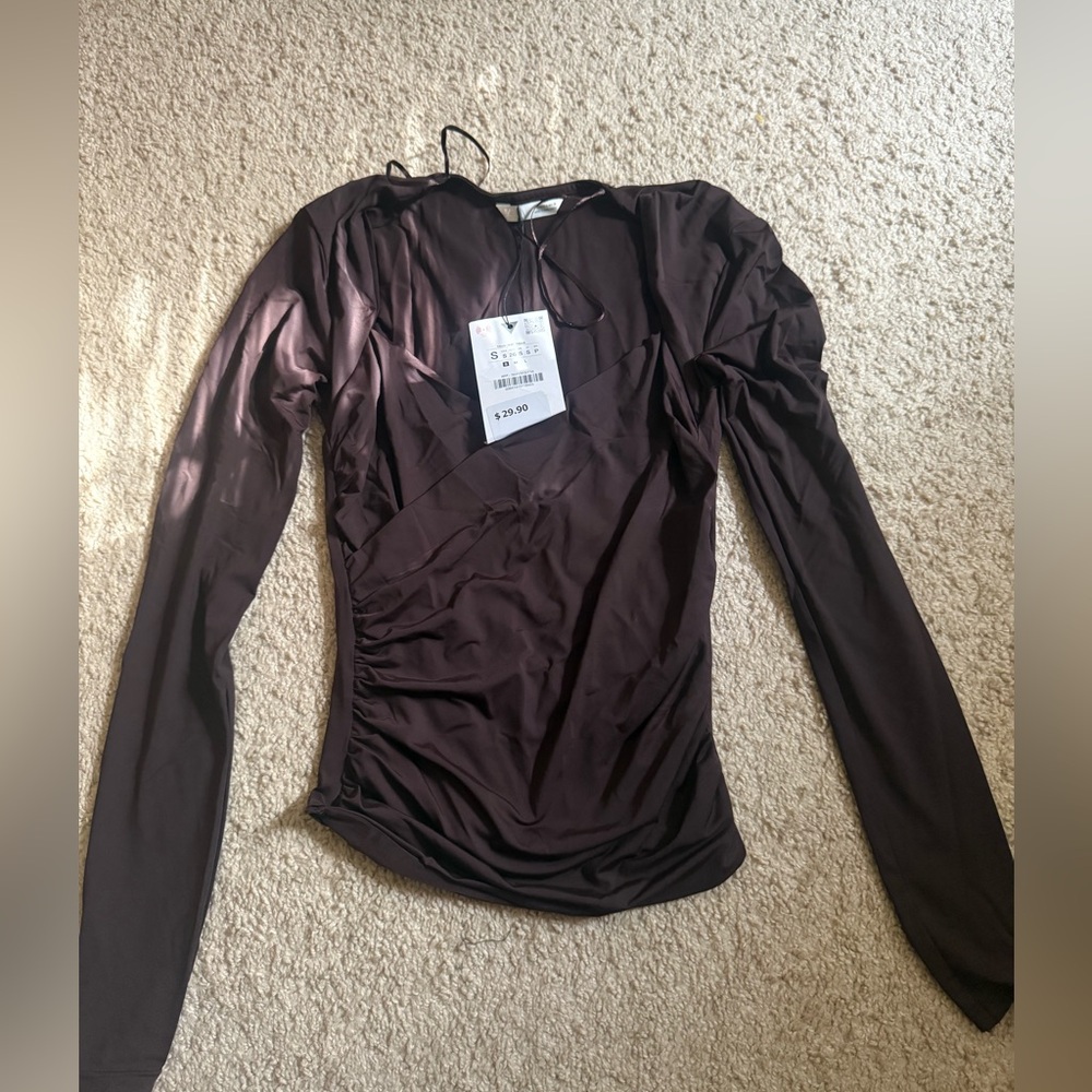 BNWT Zara Brown Blouse